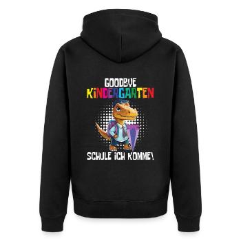 Inscription à l’école Dino Retour à l’école - Veste à capuche bio Premium Unisexe - noir - Dos - Nico (187cm)