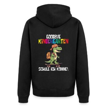 Inscription à l’école Dino Retour à l’école - Veste à capuche bio Premium Unisexe - noir - Dos - Nico (187cm)