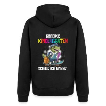 School Enrollment Dino Back to School - Unisex Premium Organic Zip Hoodie - black - Back - Nico (187cm)
