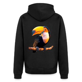 Toucan Rainforest South America Toucans Giant Toucan - Unisex Premium Organic Zip Hoodie - black - Back - Nico (187cm)