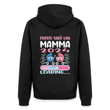 Super Mamma 2024 Loading - Unisex Premium Organic Zip Hoodie - black - Back - Nico (187cm)