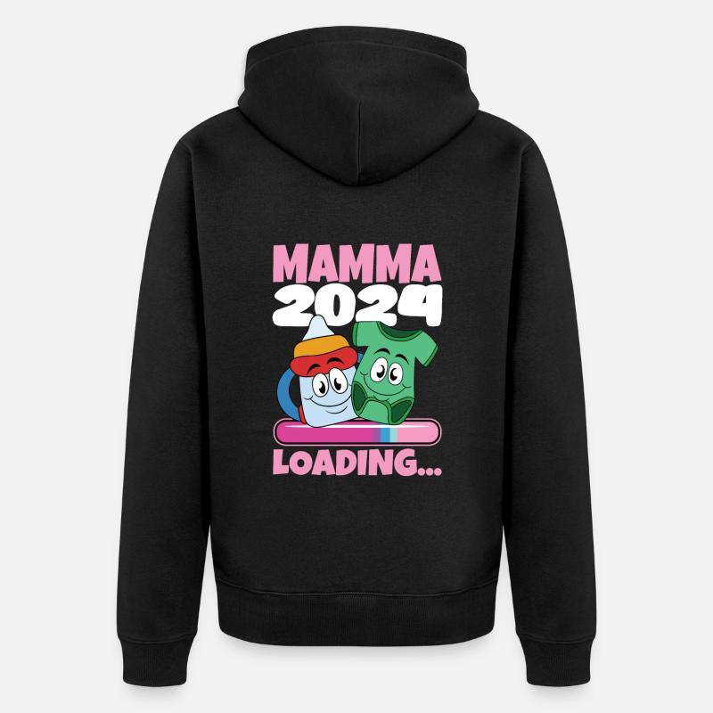 Super Mamma 2024 Loading - Unisex Premium Bio Zip Hoodie - Schwarz