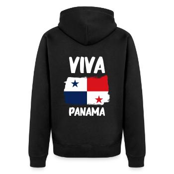 Panama Flag Panamanian Panama Flag - Unisex Premium Organic Zip Hoodie - black - Back - Nico (187cm)