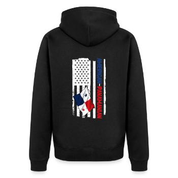 Panama Flag Panamanian Panama Flag - Unisex Premium Organic Zip Hoodie - black - Back - Nico (187cm)