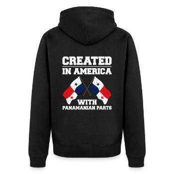 Panama Flag Panamanian Panama Flag - Unisex Premium Organic Zip Hoodie - black - Back - Nico (187cm)
