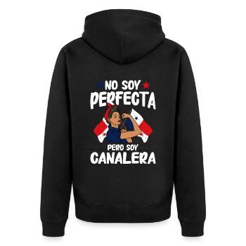 Panama Flag Panamanian Panama Flag - Unisex Premium Organic Zip Hoodie - black - Back - Nico (187cm)