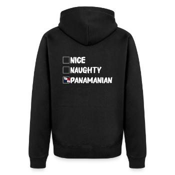 Panama Flag Panamanian Panama Flag - Unisex Premium Organic Zip Hoodie - black - Back - Nico (187cm)