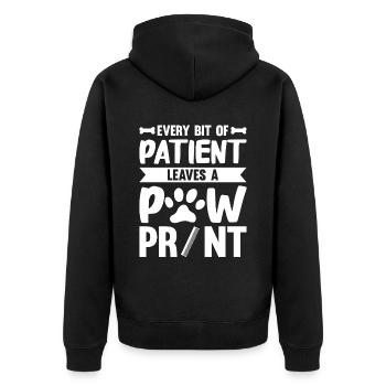 Hundefrisör und Hundepflege - Unisex Premium Bio Zip Hoodie - Schwarz - Hinten - Nico (187cm)