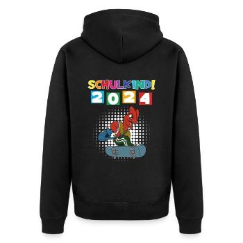 Inscription scolaire 2024 de l’école de la rentrée scolaire - Veste à capuche bio Premium Unisexe - noir - Dos - Nico (187cm)