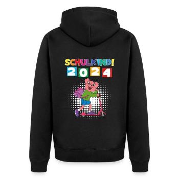 Inscription scolaire 2024 de l’école de la rentrée scolaire - Veste à capuche bio Premium Unisexe - noir - Dos - Nico (187cm)