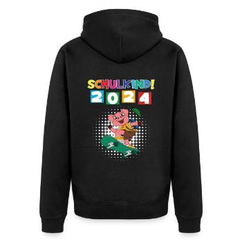 Inscription scolaire 2024 de l’école de la rentrée scolaire - Veste à capuche bio Premium Unisexe - noir - Dos - Nico (187cm)