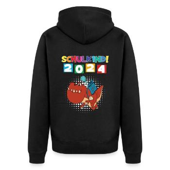 Inscription scolaire 2024 de l’école de la rentrée scolaire - Veste à capuche bio Premium Unisexe - noir - Dos - Nico (187cm)