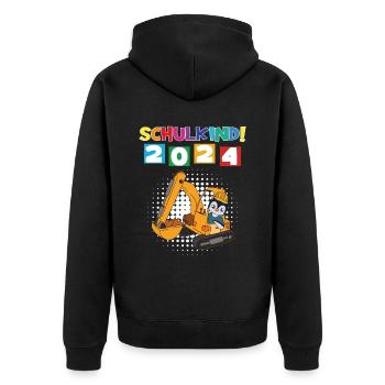 Inscription scolaire 2024 de l’école de la rentrée scolaire - Veste à capuche bio Premium Unisexe - noir - Dos - Nico (187cm)