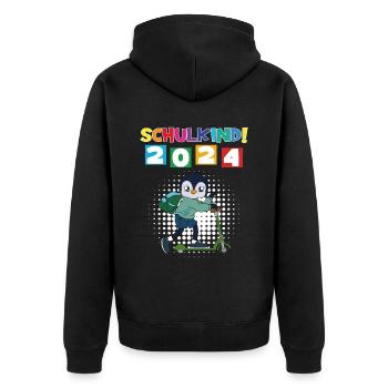 Inscription scolaire 2024 de l’école de la rentrée scolaire - Veste à capuche bio Premium Unisexe - noir - Dos - Nico (187cm)