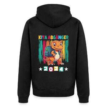 Kita Abgänger 2024 Einschulung 2024 - Unisex Premium Bio Zip Hoodie - Schwarz - Hinten - Nico (187cm)