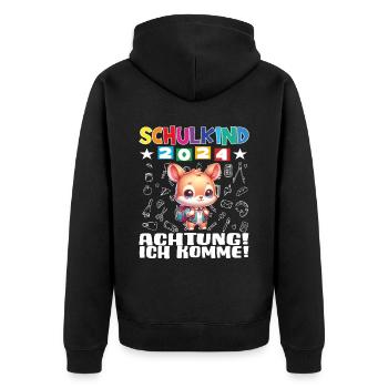 Inscription scolaire 2024 de l’école de la rentrée scolaire - Veste à capuche bio Premium Unisexe - noir - Dos - Nico (187cm)