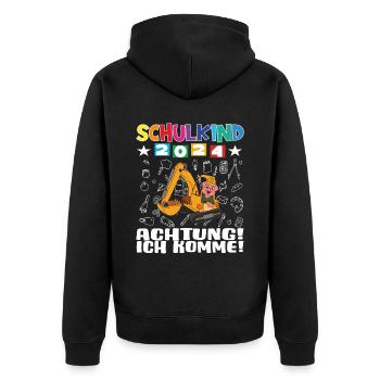 Inscription scolaire 2024 de l’école de la rentrée scolaire - Veste à capuche bio Premium Unisexe - noir - Dos - Nico (187cm)