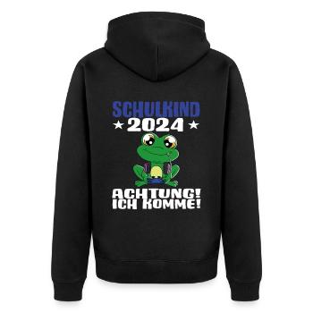 Inscription scolaire 2024 de l’école de la rentrée scolaire - Veste à capuche bio Premium Unisexe - noir - Dos - Nico (187cm)