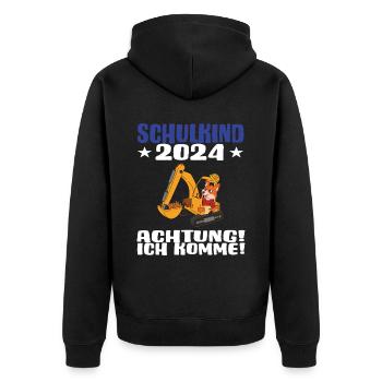 Inscription scolaire 2024 de l’école de la rentrée scolaire - Veste à capuche bio Premium Unisexe - noir - Dos - Nico (187cm)