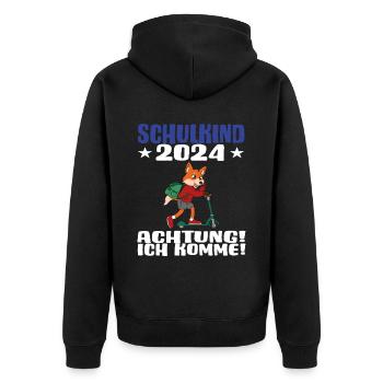 Inscription scolaire 2024 de l’école de la rentrée scolaire - Veste à capuche bio Premium Unisexe - noir - Dos - Nico (187cm)