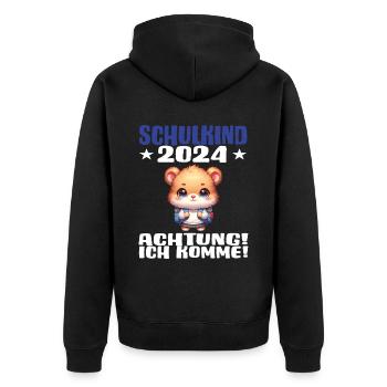 Inscription scolaire 2024 de l’école de la rentrée scolaire - Veste à capuche bio Premium Unisexe - noir - Dos - Nico (187cm)