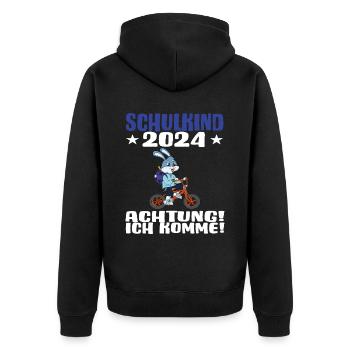 Inscription scolaire 2024 de l’école de la rentrée scolaire - Veste à capuche bio Premium Unisexe - noir - Dos - Nico (187cm)