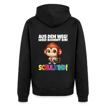 Inscription scolaire 2024 de l’école de la rentrée scolaire - Veste à capuche bio Premium Unisexe - noir - Dos - Nico (187cm)