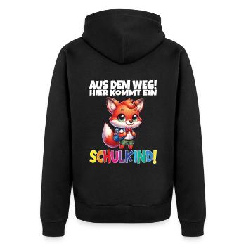 Inscription scolaire 2024 de l’école de la rentrée scolaire - Veste à capuche bio Premium Unisexe - noir - Dos - Nico (187cm)