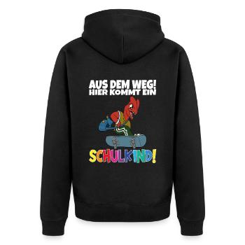 Inscription scolaire 2024 de l’école de la rentrée scolaire - Veste à capuche bio Premium Unisexe - noir - Dos - Nico (187cm)