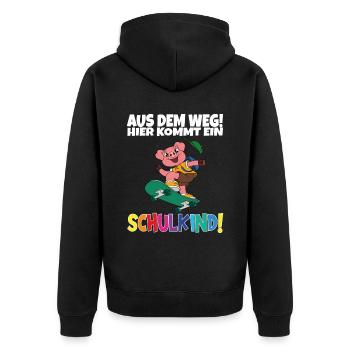 Inscription scolaire 2024 de l’école de la rentrée scolaire - Veste à capuche bio Premium Unisexe - noir - Dos - Nico (187cm)