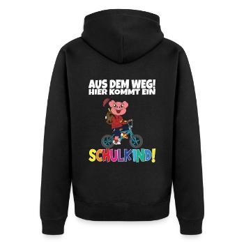 Inscription scolaire 2024 de l’école de la rentrée scolaire - Veste à capuche bio Premium Unisexe - noir - Dos - Nico (187cm)