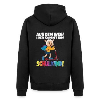 Inscription scolaire 2024 de l’école de la rentrée scolaire - Veste à capuche bio Premium Unisexe - noir - Dos - Nico (187cm)