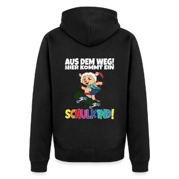Inscription scolaire 2024 de l’école de la rentrée scolaire - Veste à capuche bio Premium Unisexe - noir - Dos - Nico (187cm)