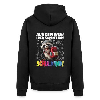 Inscription scolaire 2024 de l’école de la rentrée scolaire - Veste à capuche bio Premium Unisexe - noir - Dos - Nico (187cm)