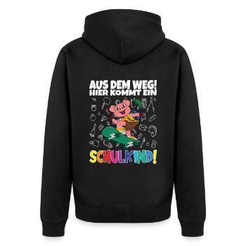 Inscription scolaire 2024 de l’école de la rentrée scolaire - Veste à capuche bio Premium Unisexe - noir - Dos - Nico (187cm)