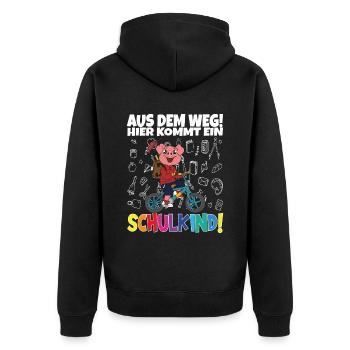 Inscription scolaire 2024 de l’école de la rentrée scolaire - Veste à capuche bio Premium Unisexe - noir - Dos - Nico (187cm)