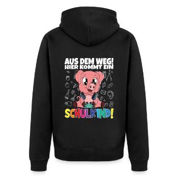 Inscription scolaire 2024 de l’école de la rentrée scolaire - Veste à capuche bio Premium Unisexe - noir - Dos - Nico (187cm)