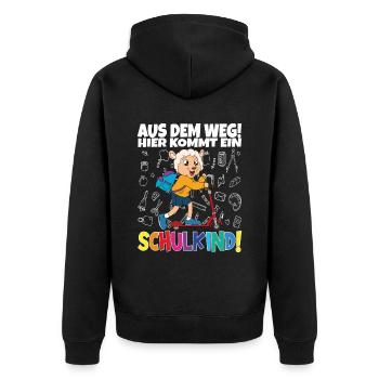 Inscription scolaire 2024 de l’école de la rentrée scolaire - Veste à capuche bio Premium Unisexe - noir - Dos - Nico (187cm)