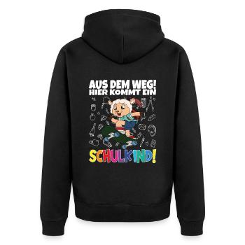 Inscription scolaire 2024 de l’école de la rentrée scolaire - Veste à capuche bio Premium Unisexe - noir - Dos - Nico (187cm)