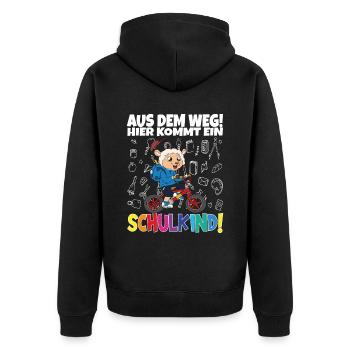 Inscription scolaire 2024 de l’école de la rentrée scolaire - Veste à capuche bio Premium Unisexe - noir - Dos - Nico (187cm)