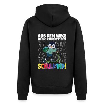 Inscription scolaire 2024 de l’école de la rentrée scolaire - Veste à capuche bio Premium Unisexe - noir - Dos - Nico (187cm)