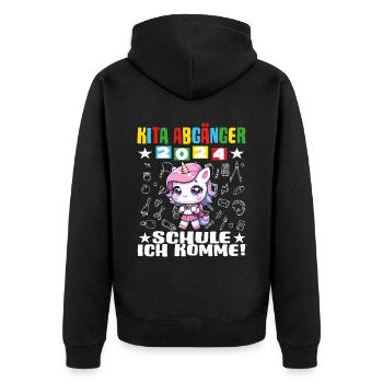 1 klasse 2024 Erstklässler Einschulung - Unisex Premium Bio Zip Hoodie - Schwarz - Hinten - Nico (187cm)
