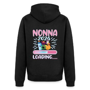 Nonna 2024 Loading Grandma 2024 - Unisex Premium Organic Zip Hoodie - black - Back - Nico (187cm)