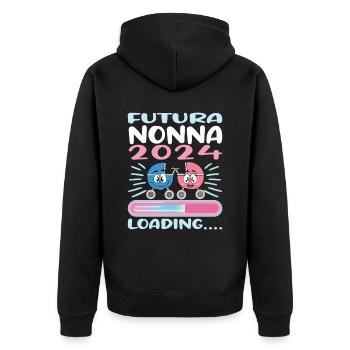 Nonna 2024 Loading Grandma 2024 - Unisex Premium Organic Zip Hoodie - black - Back - Nico (187cm)
