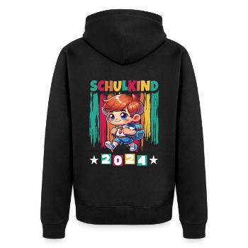 Inscriptions scolaires des élèves du primaire 2024 - Veste à capuche bio Premium Unisexe - noir - Dos - Nico (187cm)