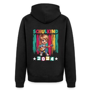 School enrolment for primary school pupils 2024 - Unisex Premium Organic Zip Hoodie - black - Back - Nico (187cm)