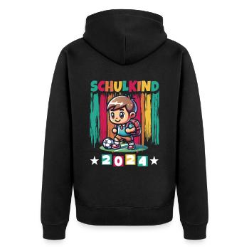 Inscriptions scolaires des élèves du primaire 2024 - Veste à capuche bio Premium Unisexe - noir - Dos - Nico (187cm)