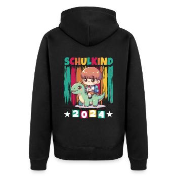 Inscriptions scolaires des élèves du primaire 2024 - Veste à capuche bio Premium Unisexe - noir - Dos - Nico (187cm)