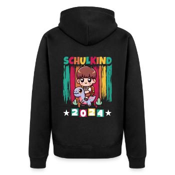 Inscriptions scolaires des élèves du primaire 2024 - Veste à capuche bio Premium Unisexe - noir - Dos - Nico (187cm)