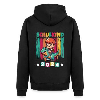 School enrolment for primary school pupils 2024 - Unisex Premium Organic Zip Hoodie - black - Back - Nico (187cm)